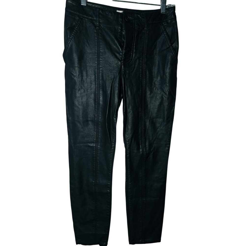 WE THE FREE Black Faux Leather Paneled Pants Women's Size 26